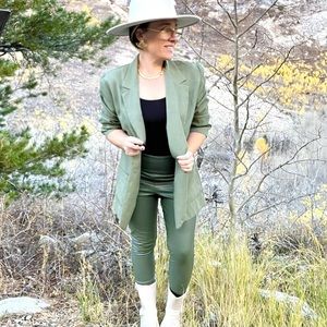 Vintage Made in USA Rayon Riding Style Sage Green Blazer